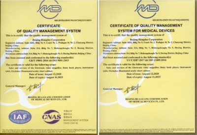 ISO9001 and ISO13485 for ophthalmic equipment
