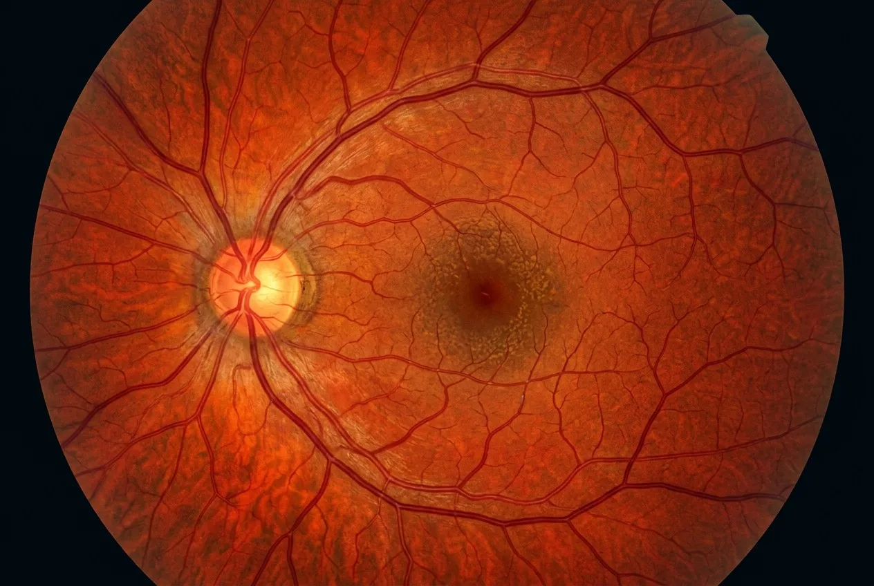 retinal image on fundus camera screen