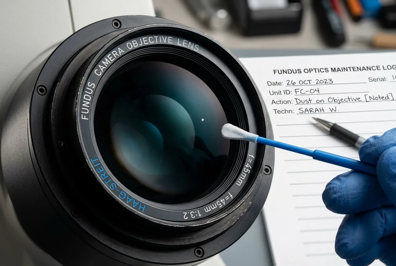 Hongdee fundus camera focus technique illustration