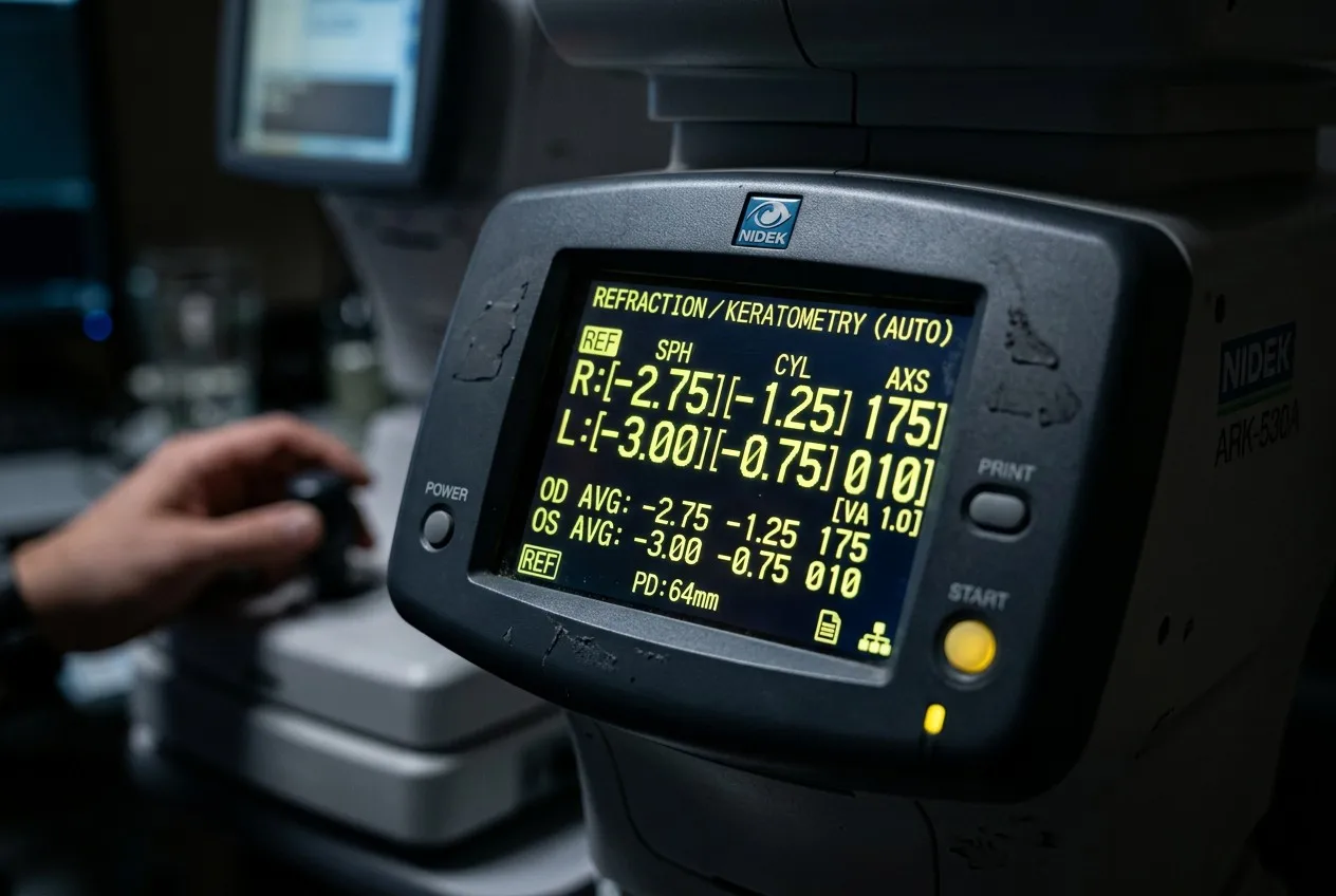 Auto refractometer diagnostic steps