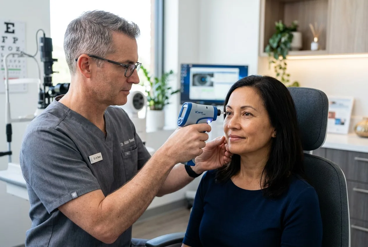 rebound tonometer for eye pressure measurement